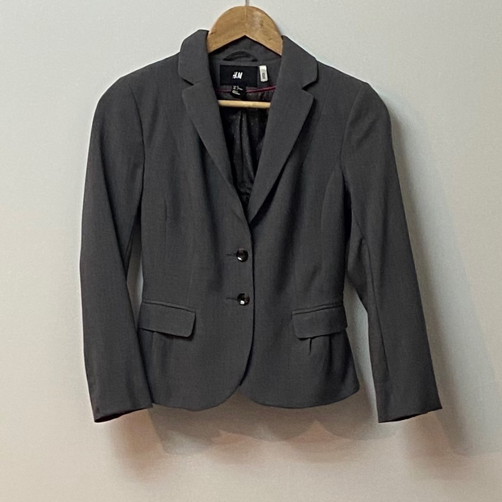 H&M Charcoal Button Blazer Size 4